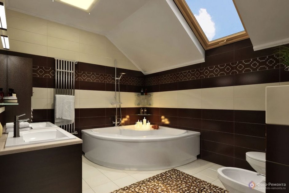 Ванная комната в шоколадных тонах