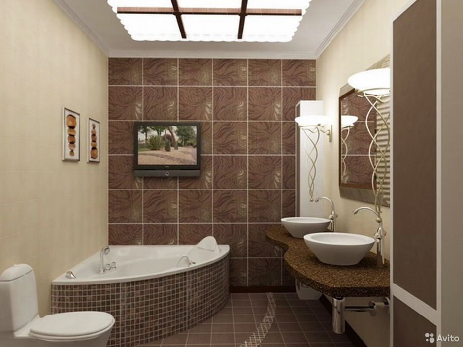 Ванная комната в шоколадном цвете