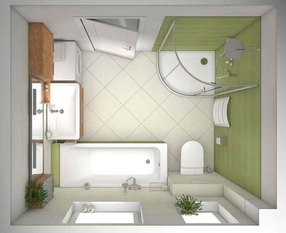 Проект ванной комнаты в частном доме
