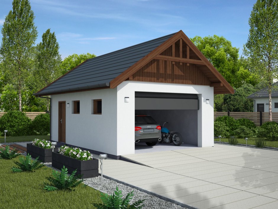Односкатная крыша для гаража 6х6