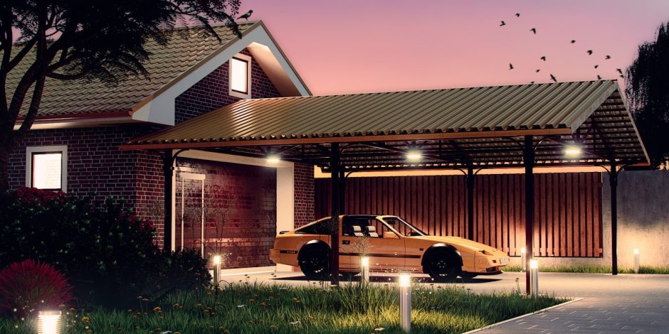 Современный гараж для машины