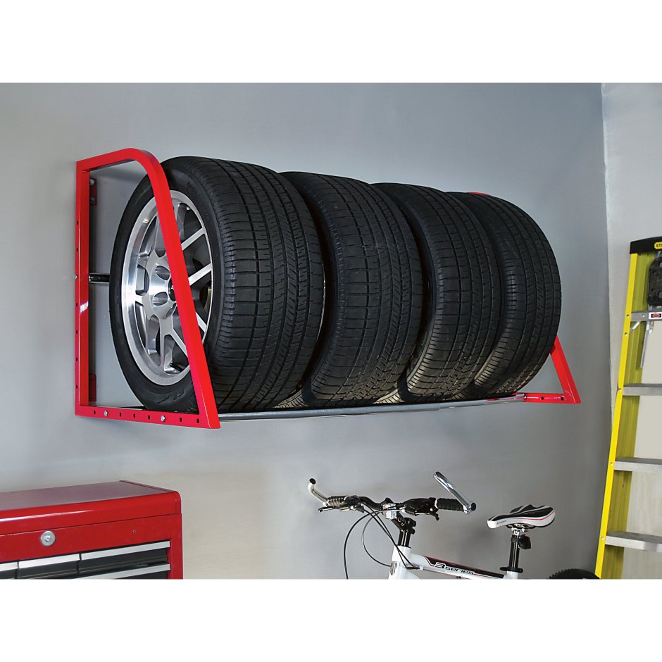 Полки для хранения колес в гараже