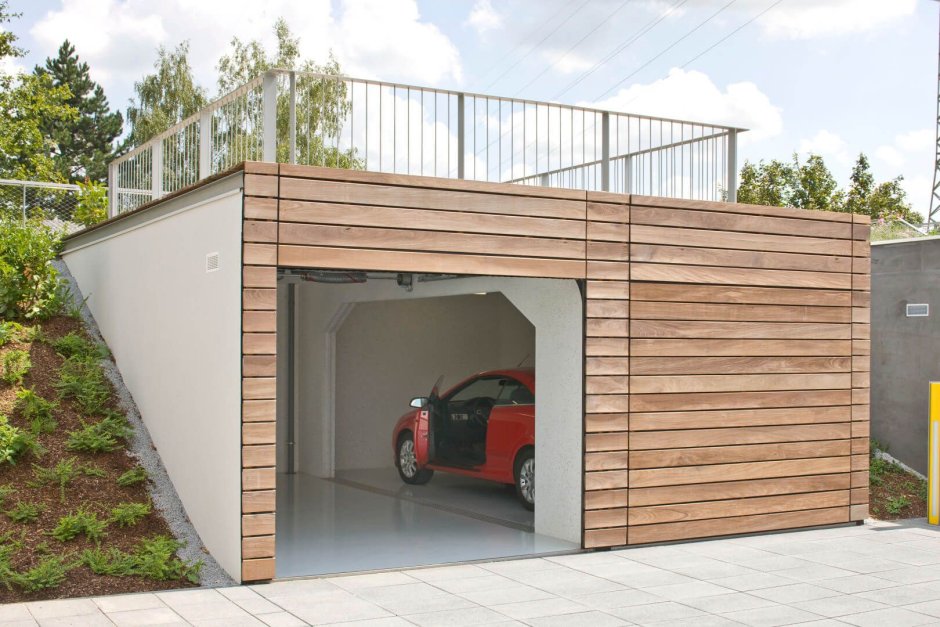 Бетонный гараж с воротами (3500x6200)