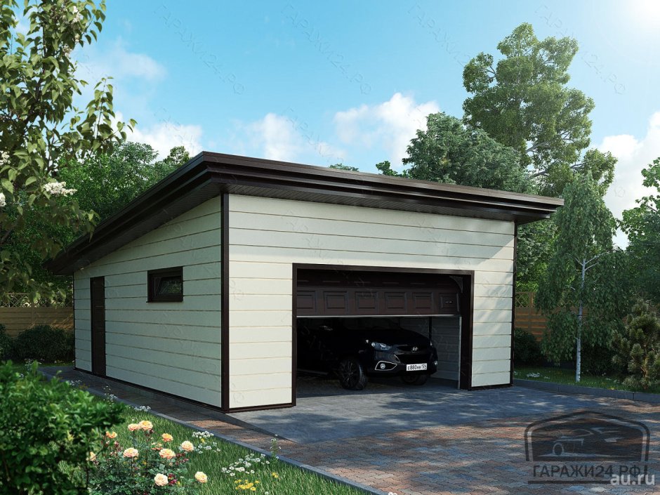 Односкатная крыша для гаража фото