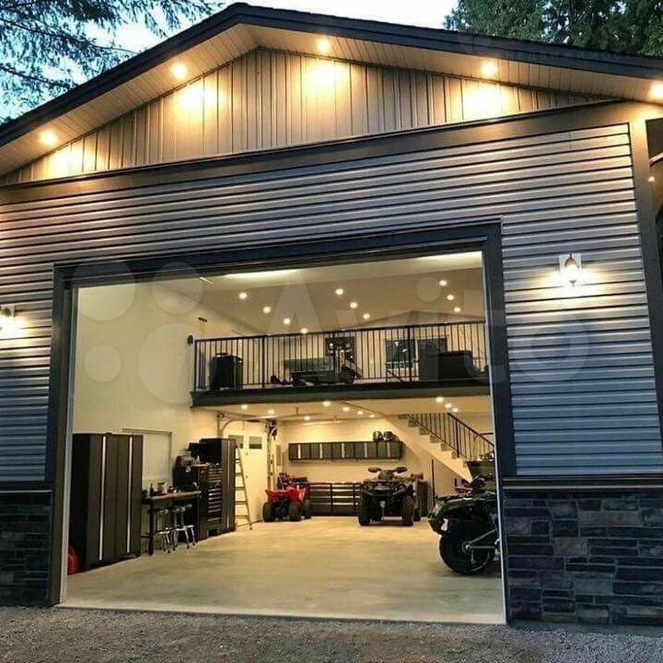 Крыша двускатная разноуровневая для гаража