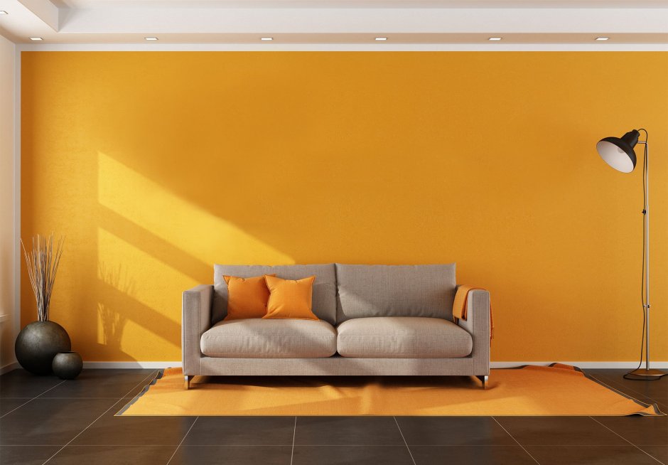 Оранжевая пустая стена
