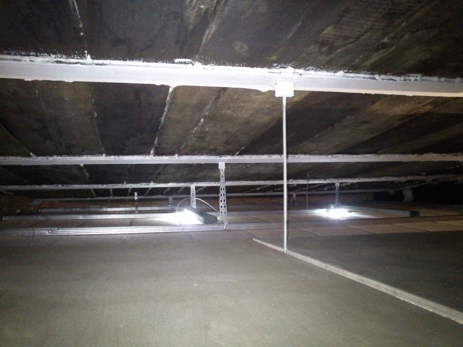 Потолок в гараже заливной