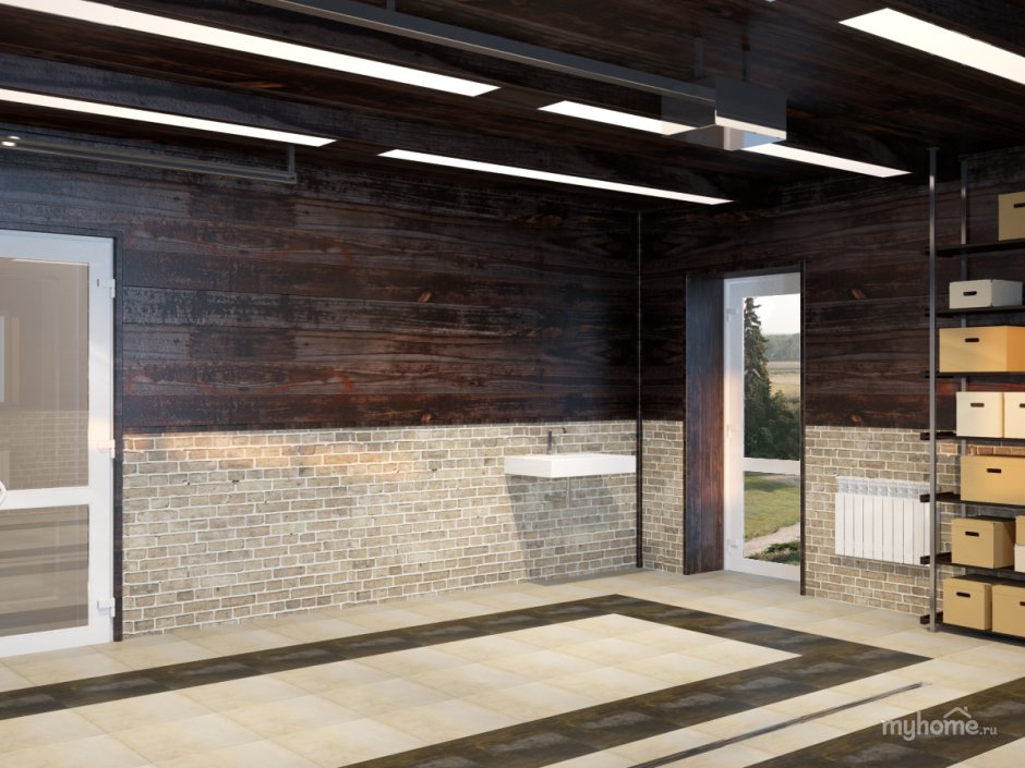 Отделка стен гаража плиткой