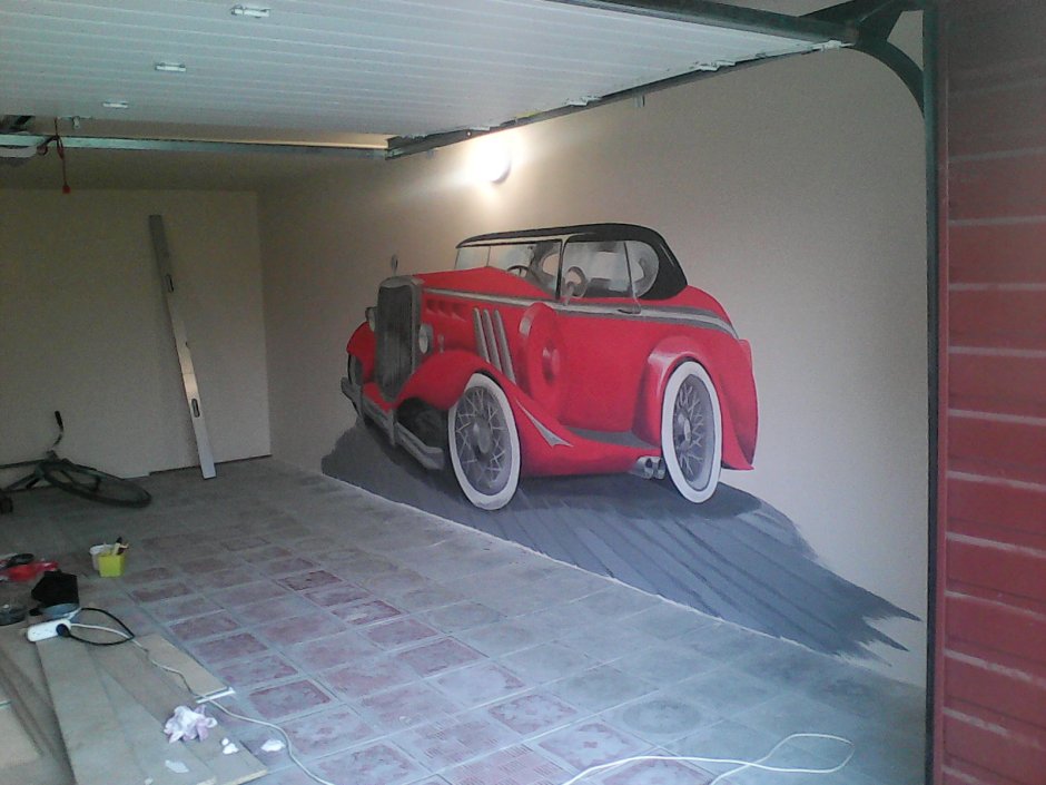 Покраска стен в гараже