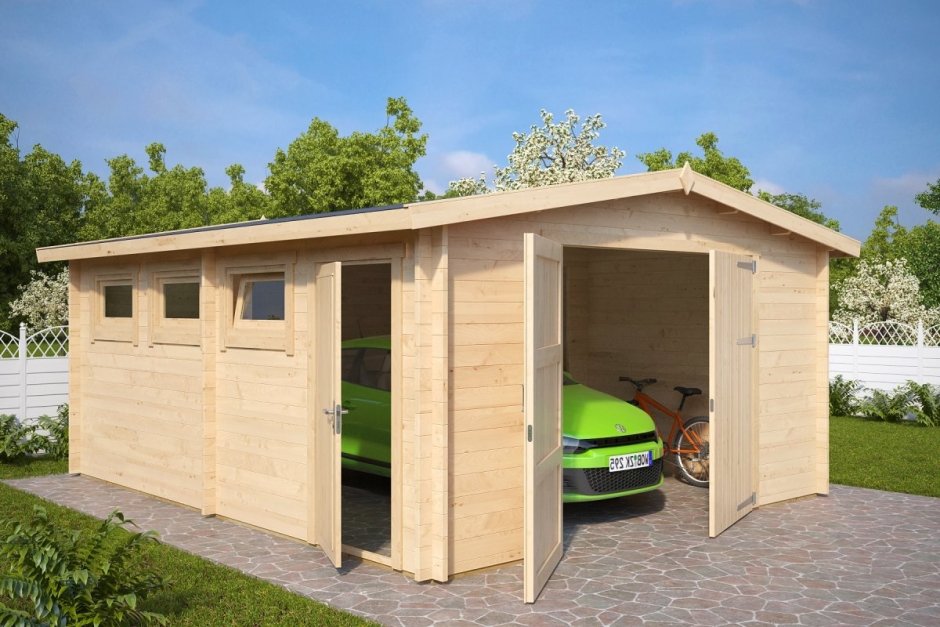 Деревянный гараж для дачи