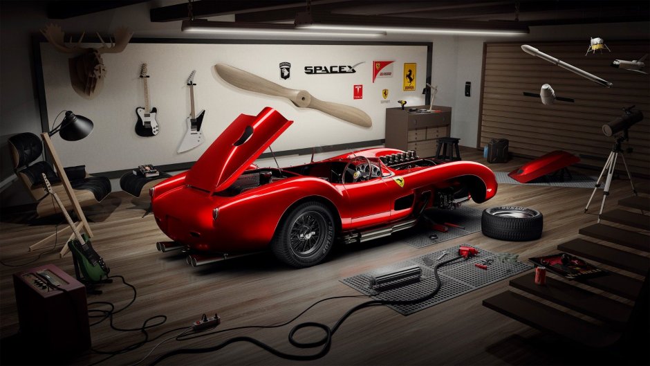 Ferrari в гараже