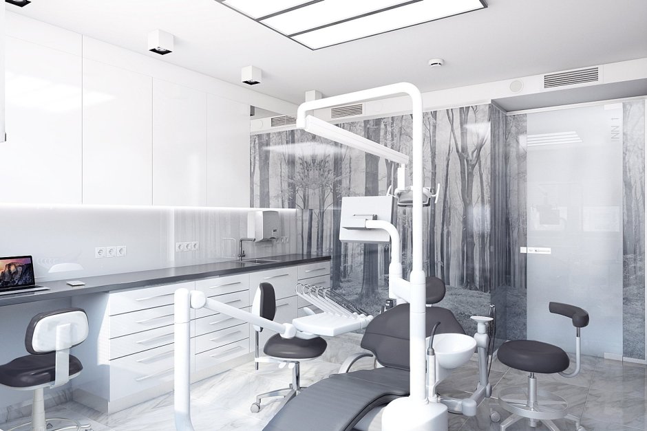 Стоматологический кабинет в синих тонах