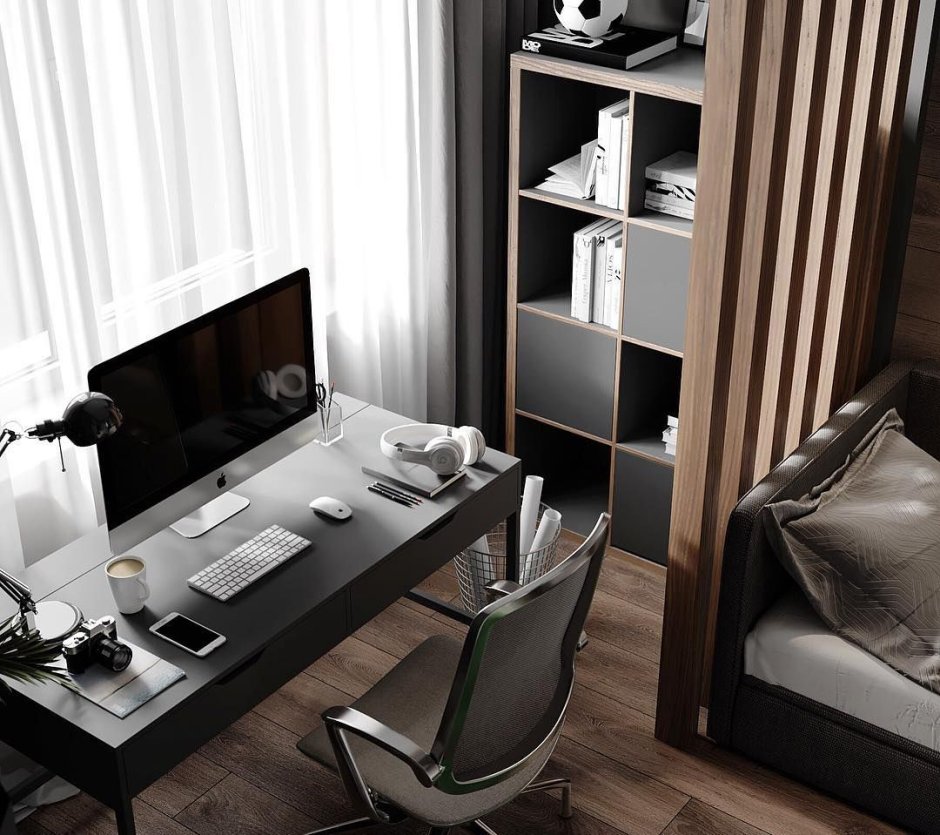 Мебель в спальню в современном стиле с кабинетом