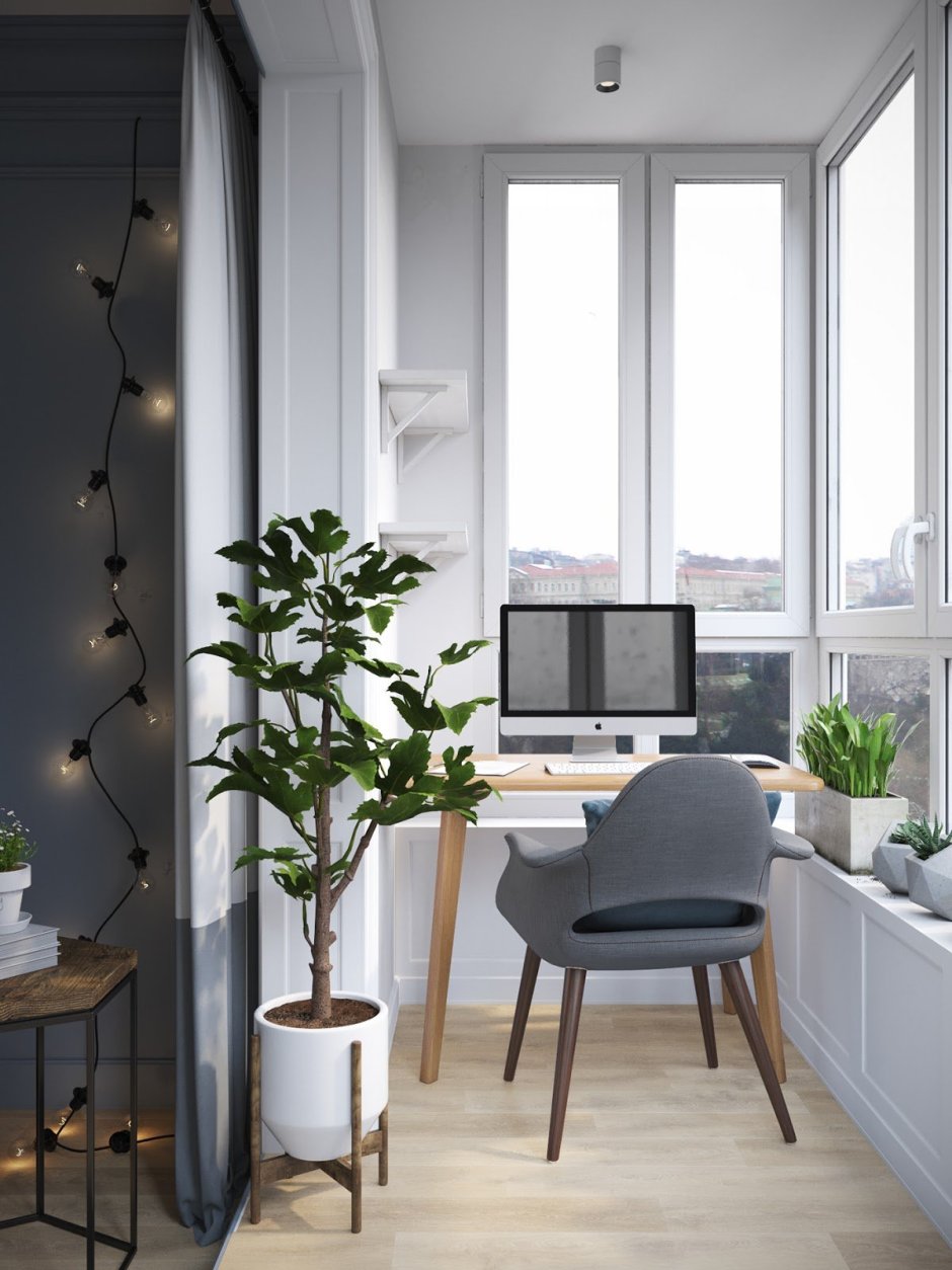 Скандинавский стиль в интерьере квартиры кабинет