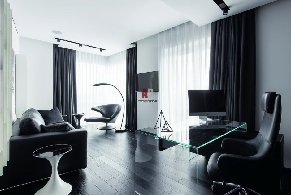 Эстетичные квартиры в черно белом стиле