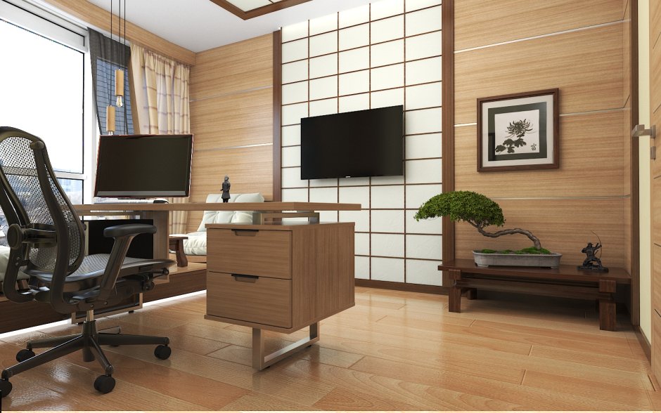 Рабочий кабинет в японском стиле