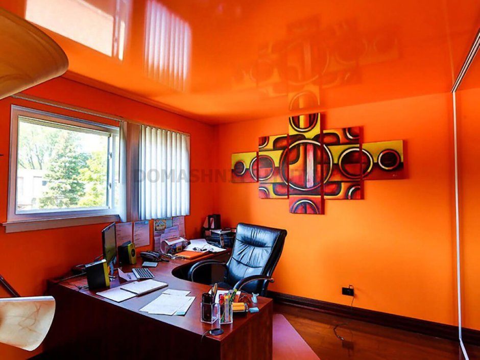 Оранжевые стены в офисе (49 фото)