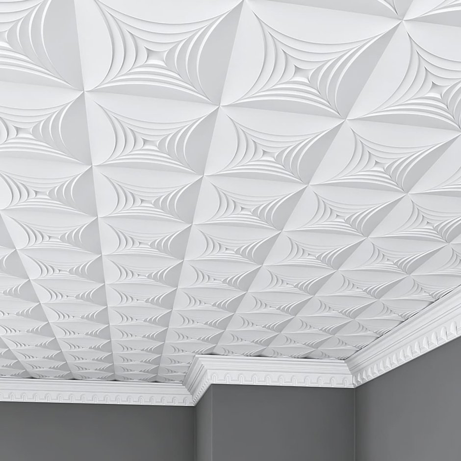 Декоративная потолочная плитка из гипса