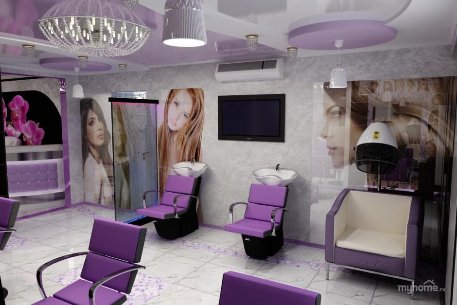 Салон красоты в фиолетовом стиле