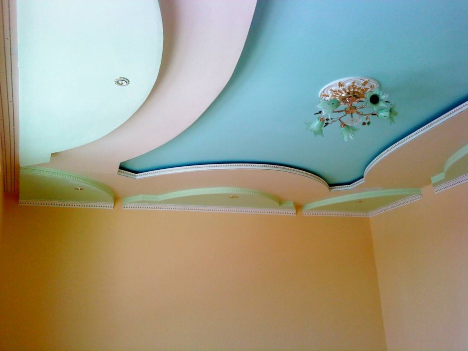 Фигурный гипсокартонный потолок