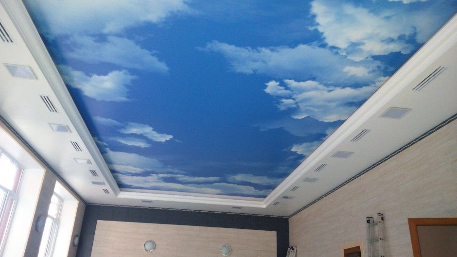 Двухуровневый потолок с небом