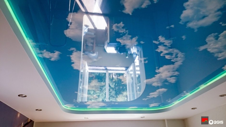 Натяжные потолки фотопечать с подсветкой