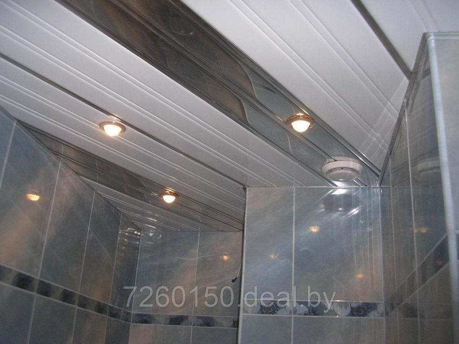 Реечный потолок в ванной 150х170