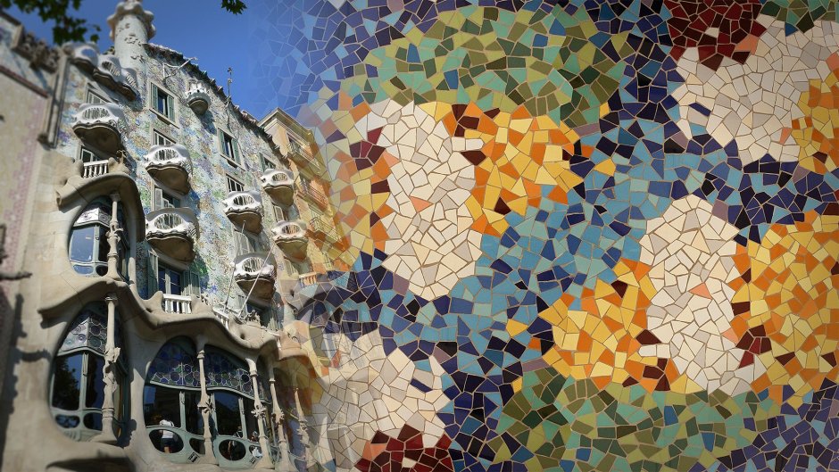 Гауди Барселона мозаика из битой