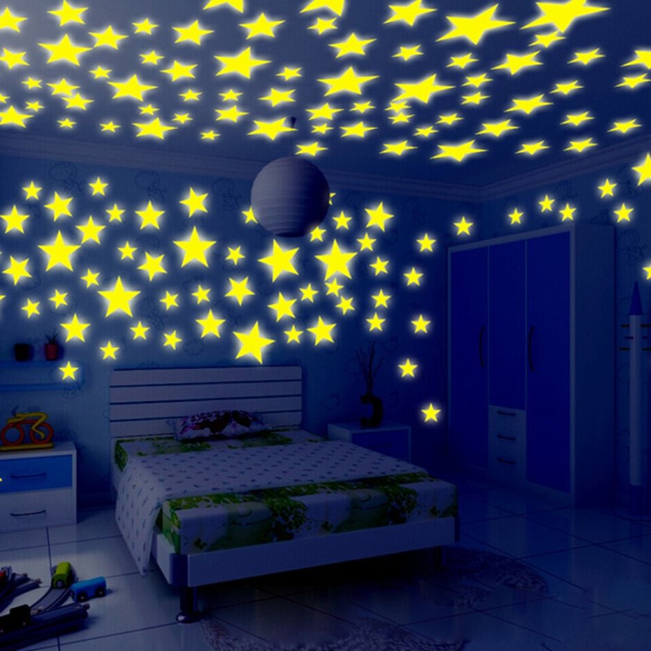 Флуоресцентные звездочки на потолок