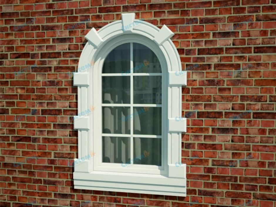 Фасадный декор арочного окна