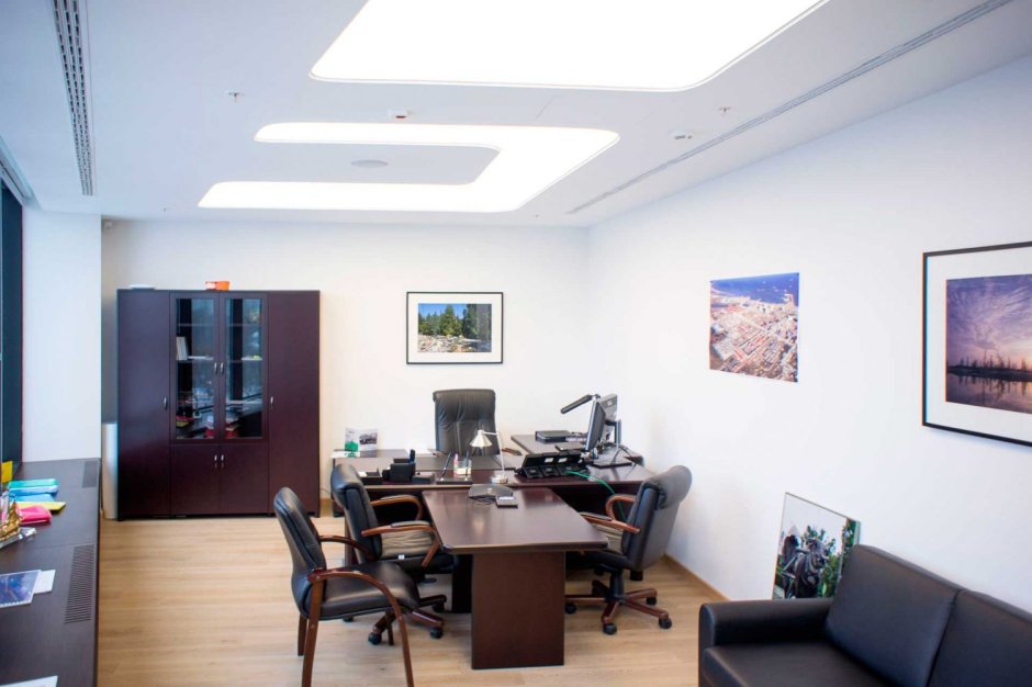 Реечный потолок для офиса серый