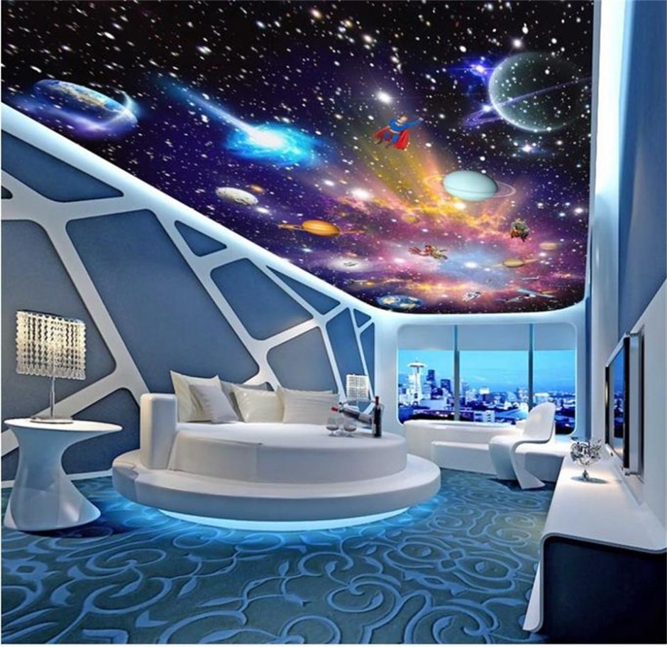 Космический потолок в комнате