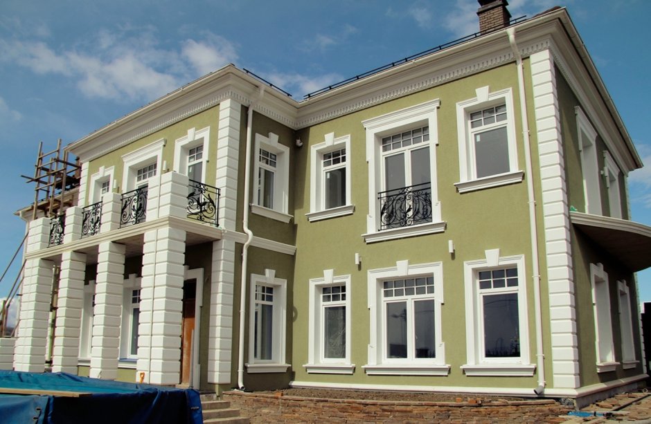 Фасадный декор для наружной отделки зеленый дом