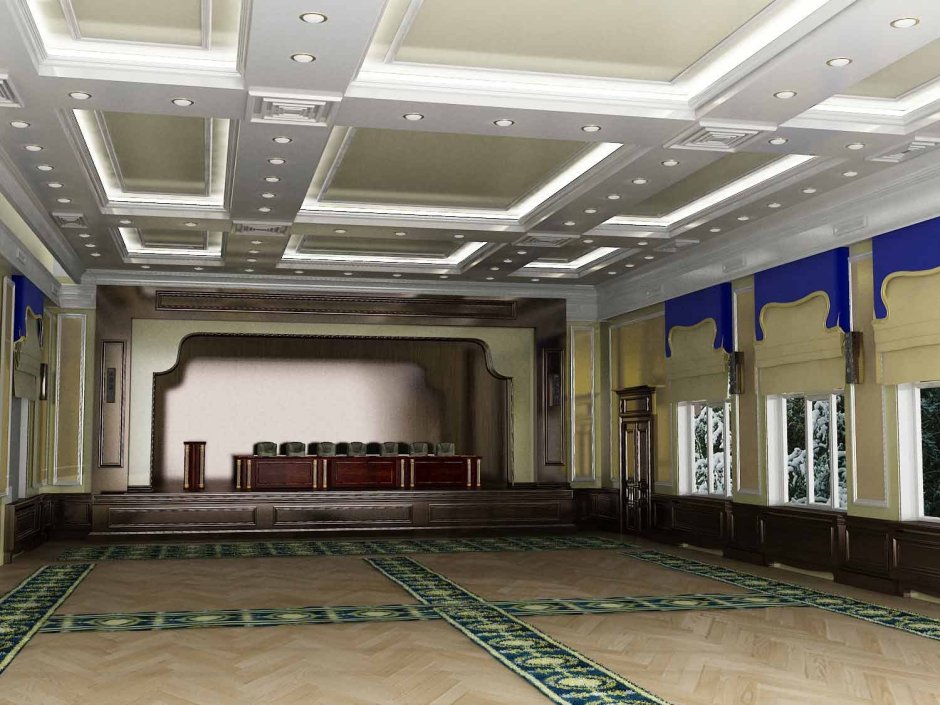 Дизайнерский потолок актового зала