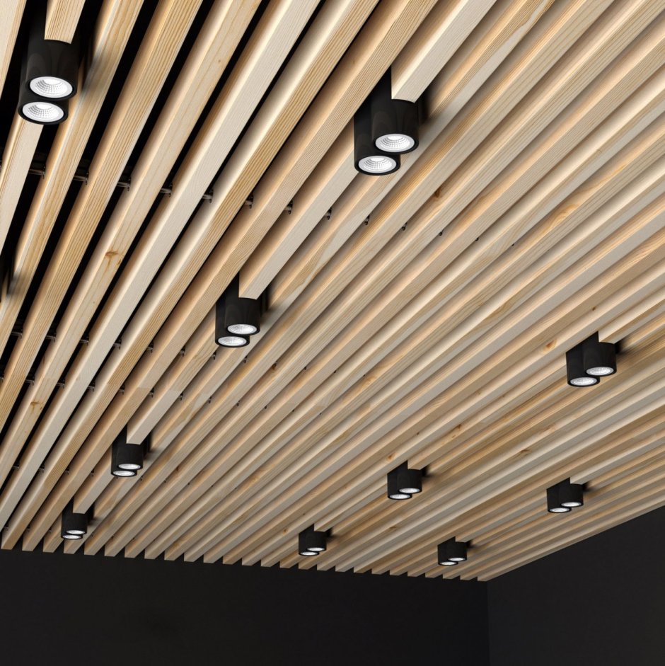 Светильники для деревянного реечного потолка