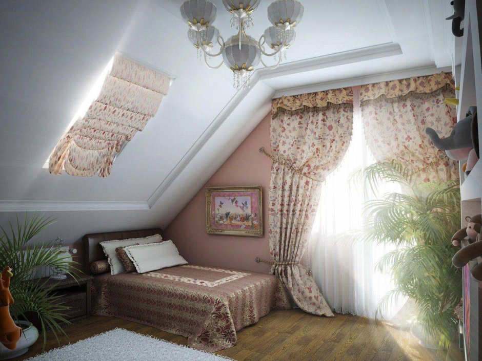Спальня на мансарде дизайн