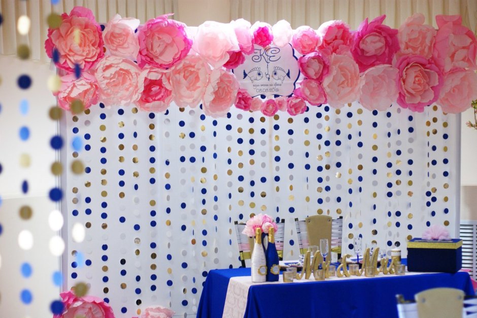 То свадьба оформление зала цветами из бумаги