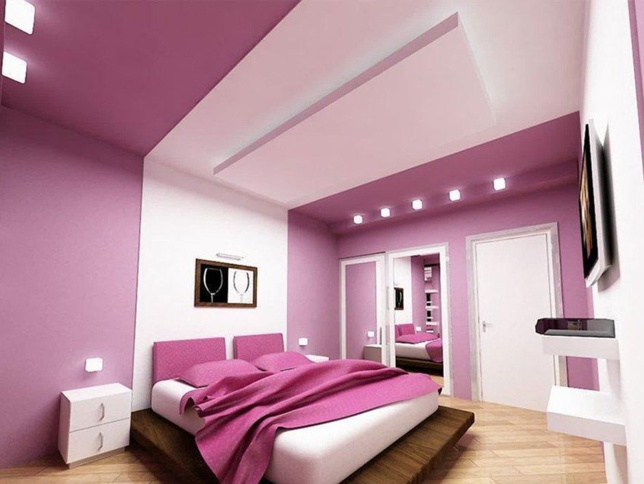Спальная комната фиолетовая