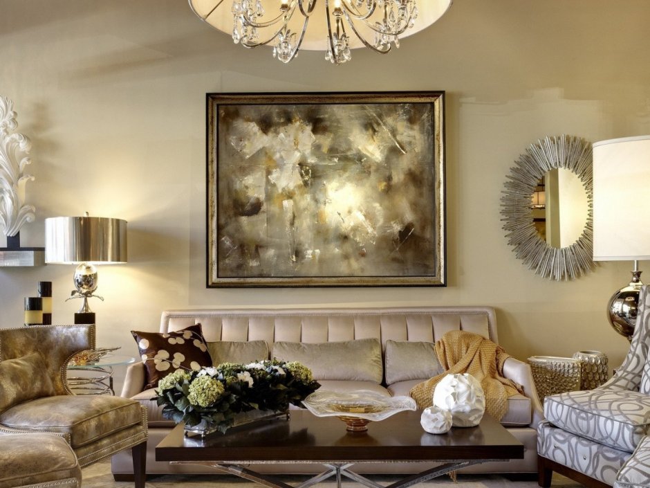 Картины в гостиную над диваном в классическом стиле