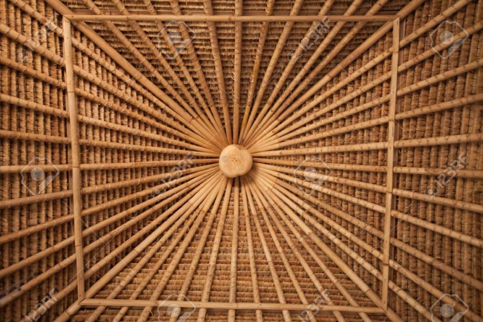 Бамбуковое полотно на потолок