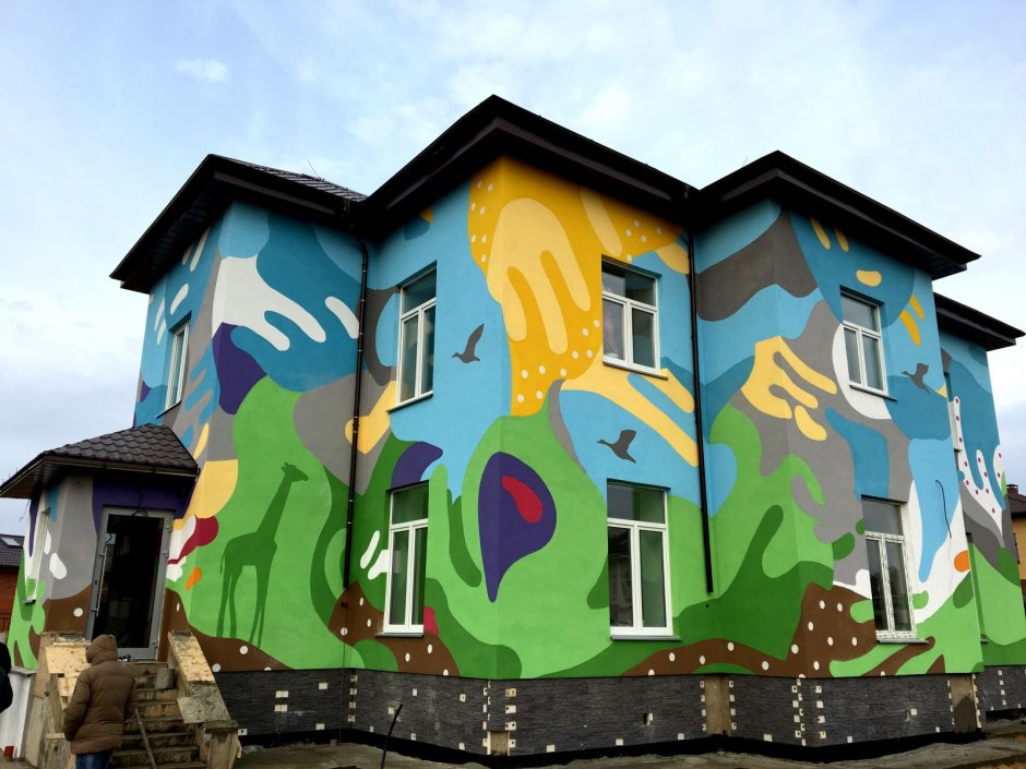 Роспись фасада загородного дома