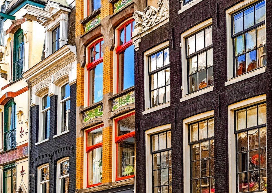 Фасады домов в Амстердаме