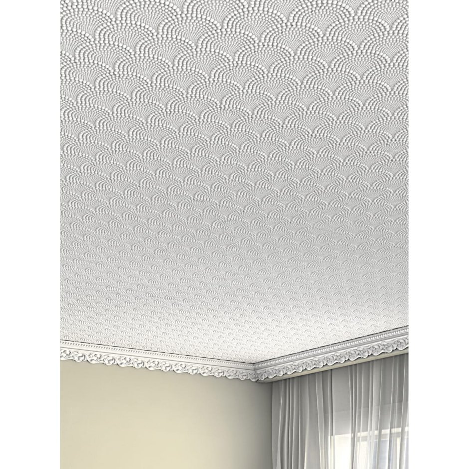 Плитка потолочная бесшовная полистирол белая Формат Лувр 50 x 50 см