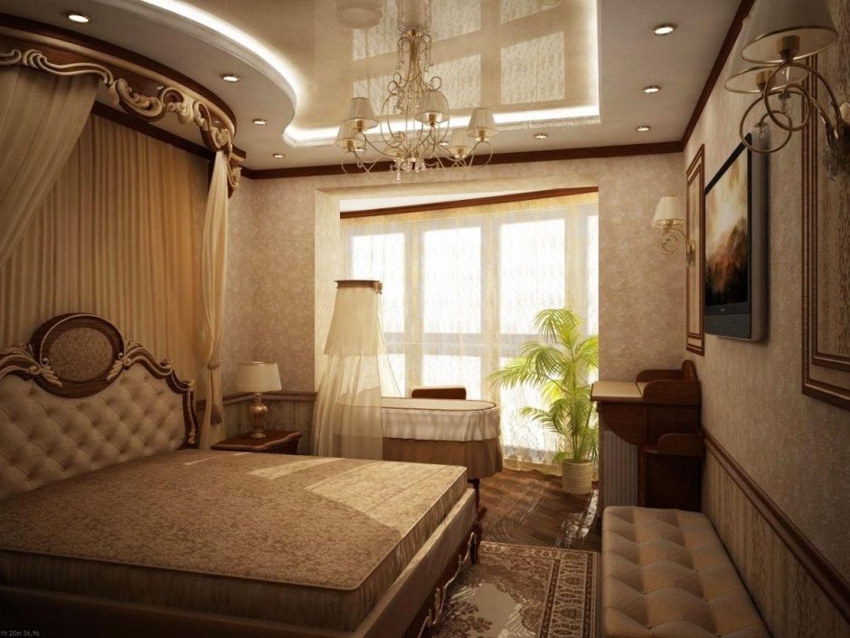 Спальные комнаты с балконом