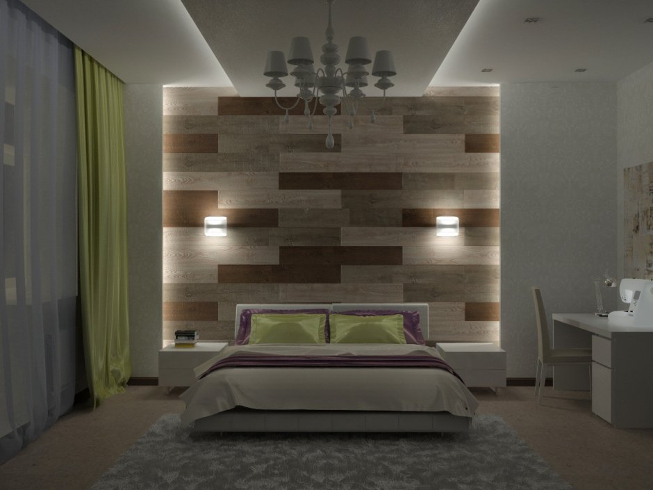 Светлые деревянные стеновые панели в интерьере