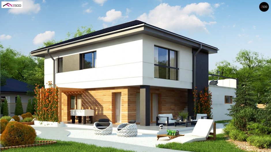 Z500 проекты двухэтажных домов с террасой