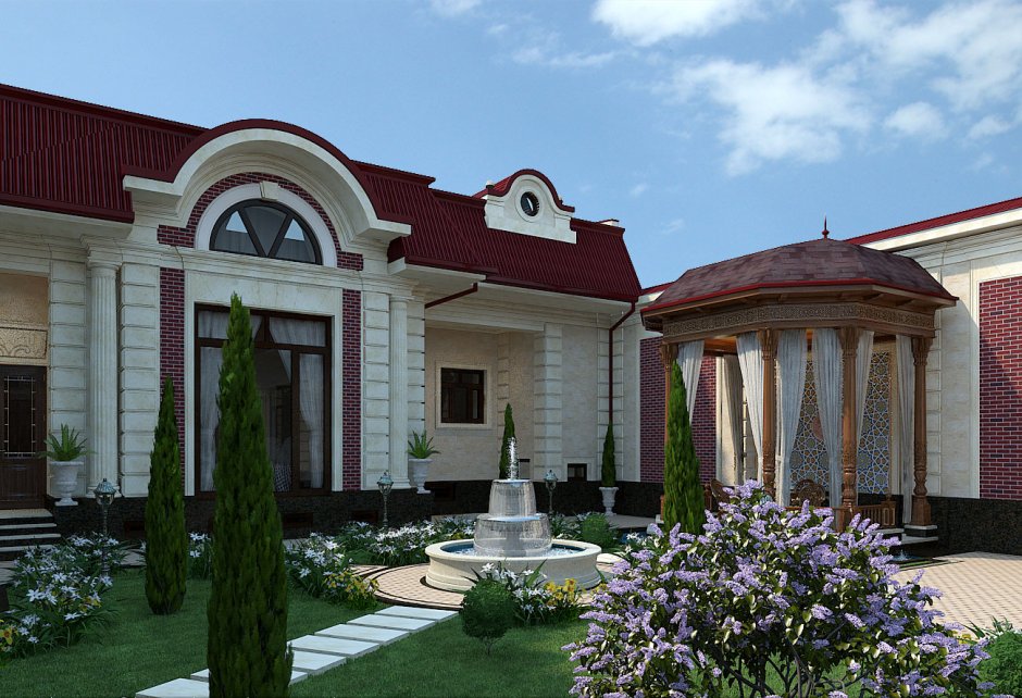 Красивая дом в Узбекистане с бассейном проект