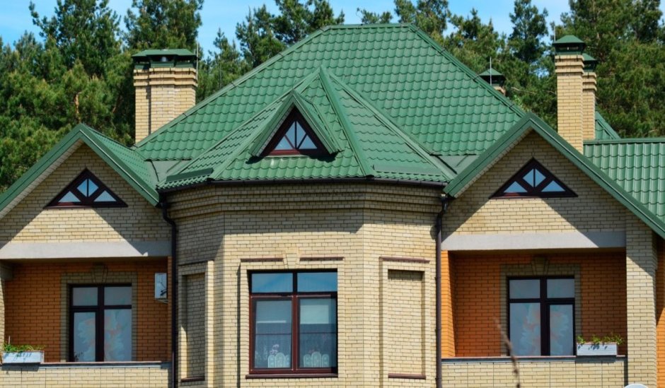 Металлочерепица Андалузия RAL 6002 зеленая листва