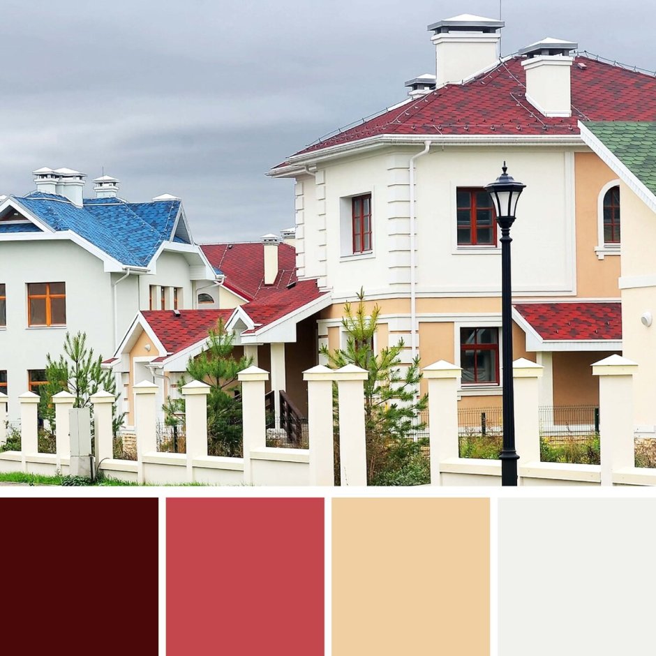 Цветовые сочетания фасадов домов