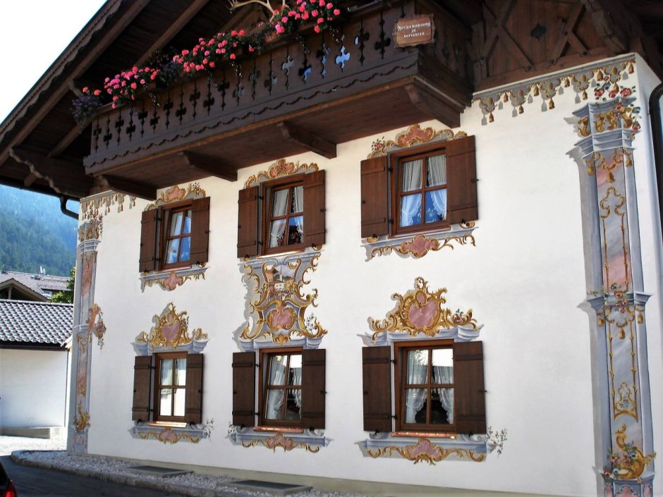 Альпийские живопись на стенах Гармиш Партенкирхен